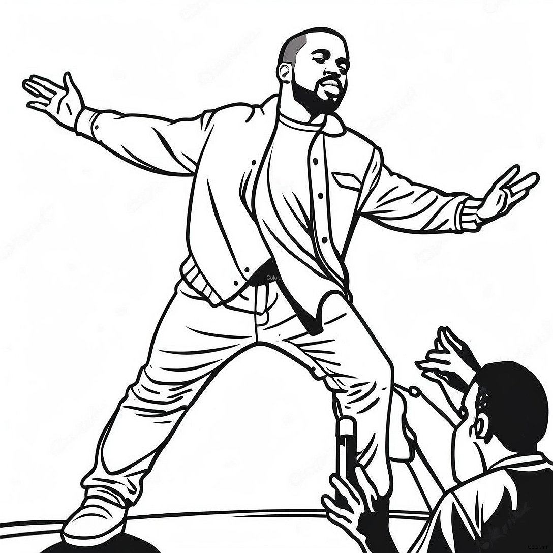 Kanye West Performing On Stage Coloring Page 21293 19647