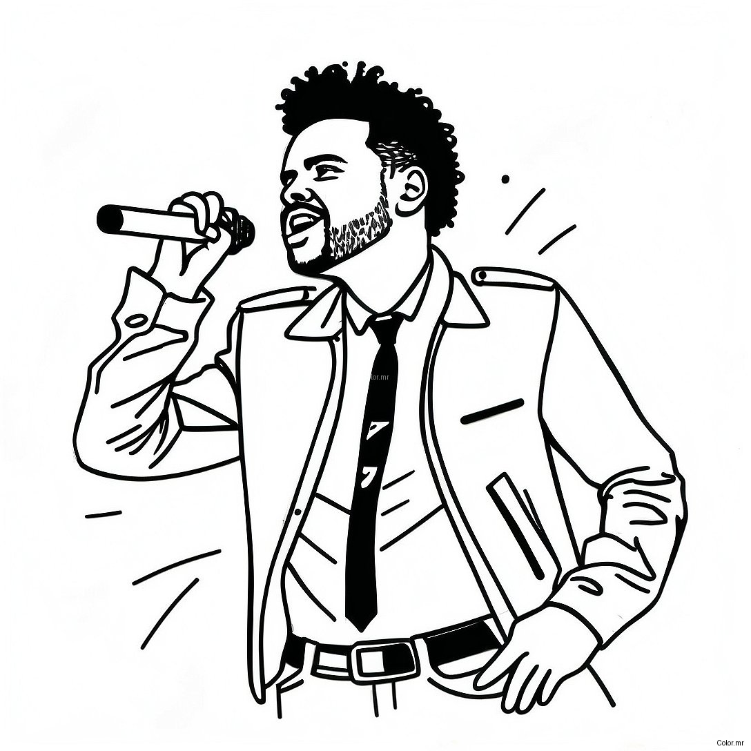 The Weeknd Performing On Stage Coloring Page 24806 22738