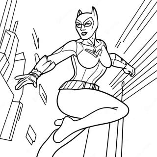 Dynamisk Catwoman I Aktion Farveside 10678-8758