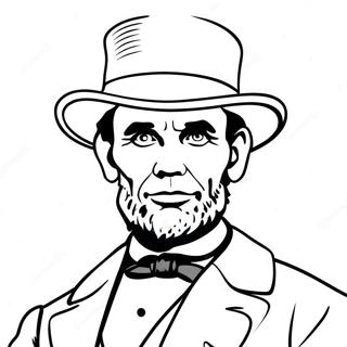 Abraham Lincoln I En Top Hat Farveside 10758-8821