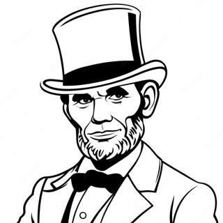 Abraham Lincoln I En Top Hat Farveside 10758-8824