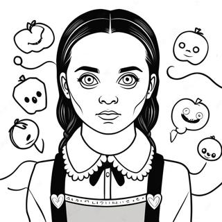 Skraemmende Wednesday Addams Farveside 11448-9382