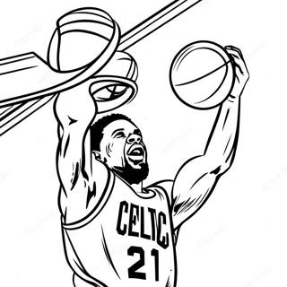 Celtics Basketballspiller Dunker Farvelaegningsside 11978-9805