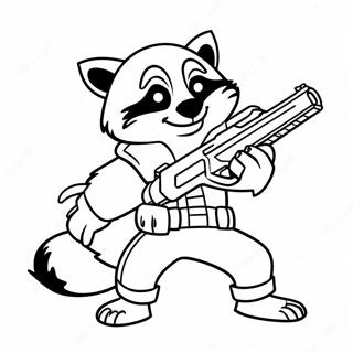 Rocket Raccoon Med Laserpistol Farveside 1252-1001