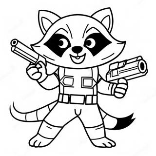 Rocket Raccoon Med Laserpistol Farveside 1252-1003