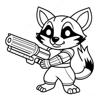 Rocket Raccoon Med Laserpistol Farveside 1252-1004