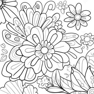 Vibrerende Pop Art Blomster Farveside 13278-11025