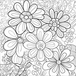 Vibrerende Pop Art Blomster Farveside 13278-11028