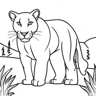 Majestaetisk Cougar I Naturen Farveside 13629-11299