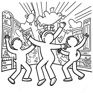 Keith Haring Dansende Figurer Farveside 14750-12193