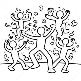 Keith Haring Dansende Figurer Farveside 14750-12196