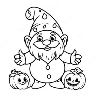 Sjov Halloween Gnome Med Graeskar Farveside 14830-12260