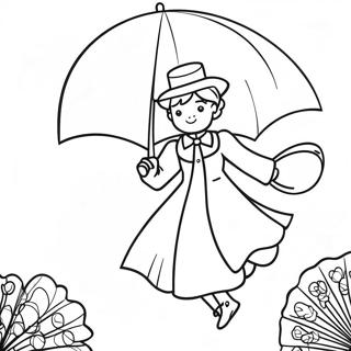 Mary Poppins Flyvende Med Paraply Farveside 16763-14113