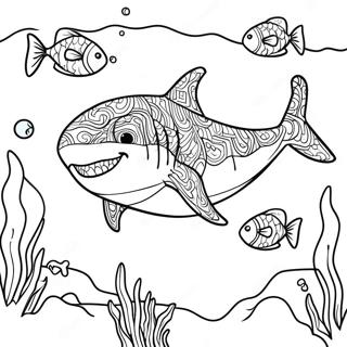 Megalodon Svommer I Havet Farveside 1802-1488