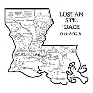 Louisiana Stat Kort Farveside 18095-15160