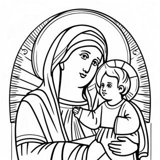 Smuk Jomfru Maria Med Baby Jesus Farveside 18396-15410