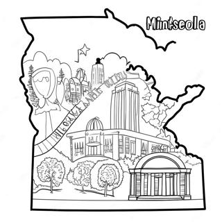 Minnesota Statsskabelon Farveside 18465-15464