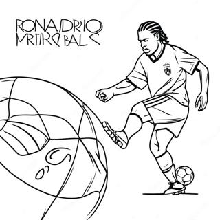 Ronaldinho Dribler En Fodbold Farveside 19769-18465