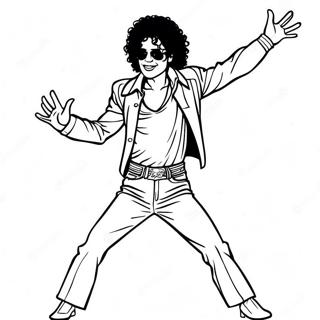 Michael Jackson Danser Moonwalk Farveside 1982-1632