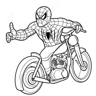 Spiderman Motorcykel Farvelægningssider