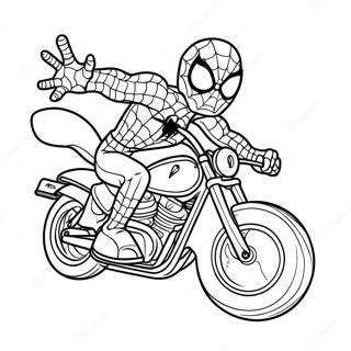 Spiderman Korer Pa En Cool Motorcykel Farveside 19979-18635