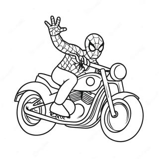 Spiderman Korer Pa En Cool Motorcykel Farveside 19979-18636