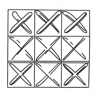 Farverig Tic Tac Toe Gitter Farvelaegning Side 20312-18873