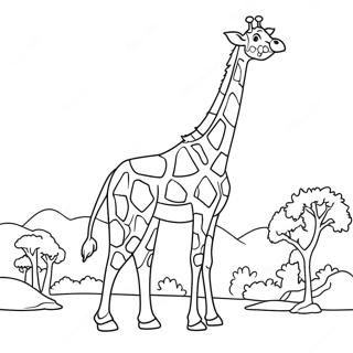 Giraffe Med Gigantisk Hals Farveside 2122-1741