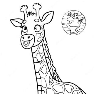 Giraffe Med Gigantisk Hals Farveside 2122-1743