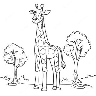 Giraffe Med Gigantisk Hals Farveside 2122-1744