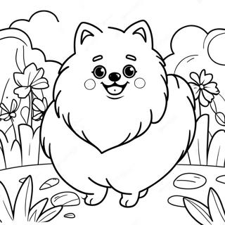 Fluffy Pomeranian I En Have Farveside 21663-20085