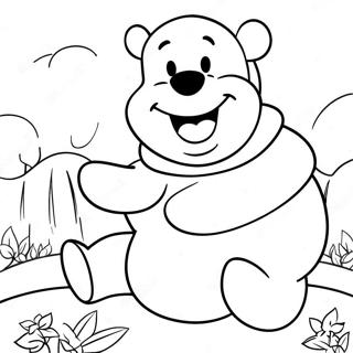 Winnie The Pooh Med Et Stort Smil Farveside 22744-20935