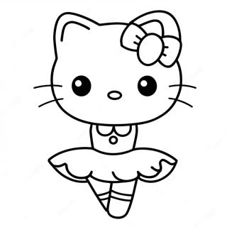 Hello Kitty Ballerina Kontur Farvelægningssider