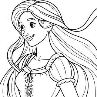 Rapunzel Med Langt Har Farveside 23424-21651