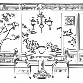 Elegant Chinoiserie Scene Farveside 23434-21485