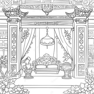 Elegant Chinoiserie Scene Farveside 23434-21488