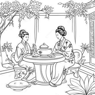 Elegant Chinoiserie Scene Farveside 23434-21658