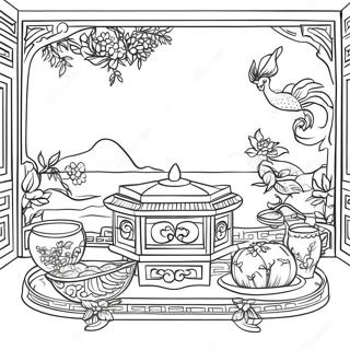 Elegant Chinoiserie Scene Farveside 23434-21659