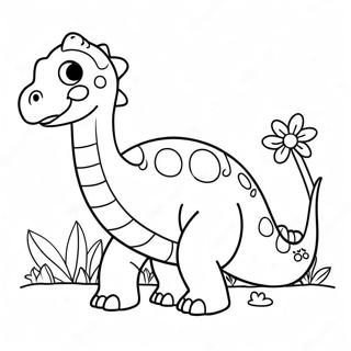 Sod Brontosaurus Med Blomster Farveside 23634-21819