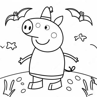 Peppa Gris Halloween Farvelægningssider