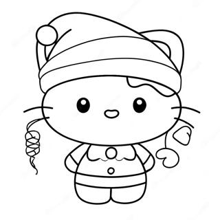 Festlig Hello Kitty Med Julehat Farveside 23874-22010