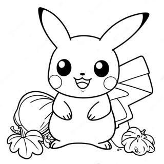 Pikachu Med Thanksgiving Kalkun Farveside 24455-22465