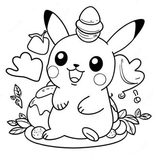 Pikachu Med Thanksgiving Kalkun Farveside 24455-22466