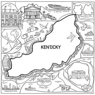 Kentucky Stat Kort Farveside 28365-25715