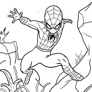 Spiderman Vs Firben Actionscene Farveside 29297-26454