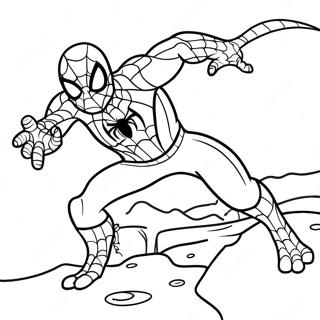 Spiderman Vs Firben Actionscene Farveside 29297-26456