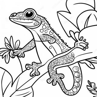 Farverig Gecko I En Tropisk Jungle Farveside 29668-26744