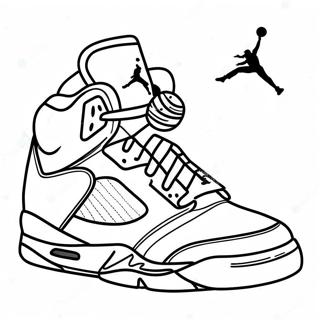 Klassisk Jordan 5 Sneakers Malebog 30349-27275