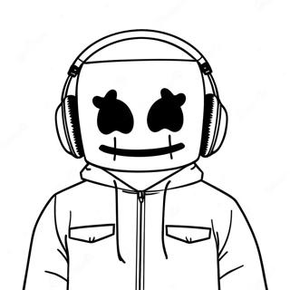 Dj Marshmello Med Farverige Hovedtelefoner Farveside 30789-27625