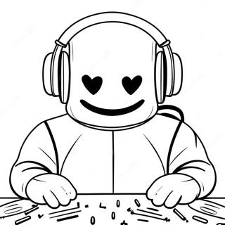 Dj Marshmello Med Farverige Hovedtelefoner Farveside 30789-27627